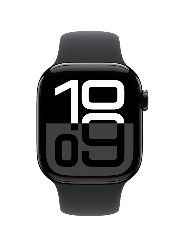 Apple Watch 10, 46 mm, Black Aluminium, Black Sport Band, S/M