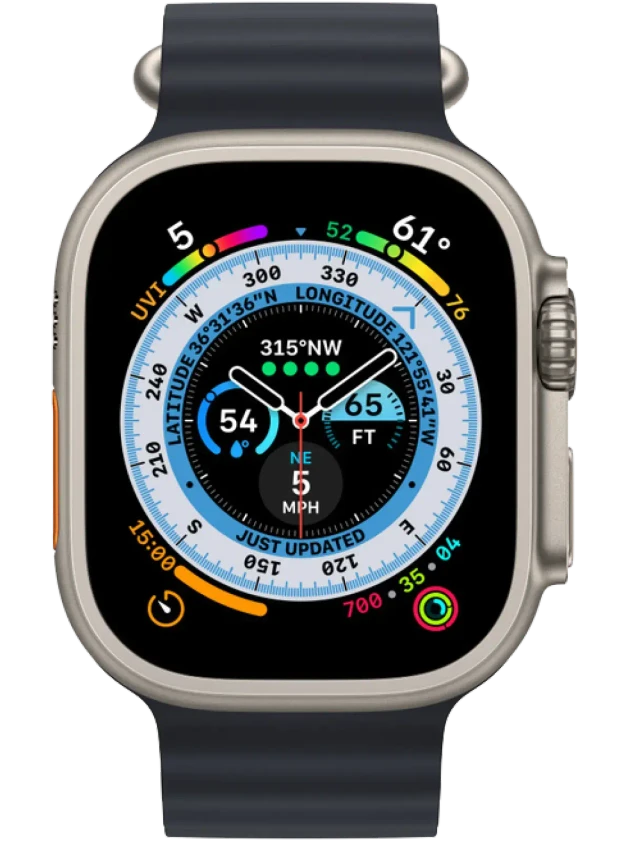 Apple Watch Ultra 130-200 мм Фторэластомер Тёмная ночь