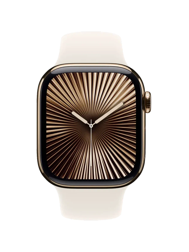 Apple Watch 10, 42 mm, Gold Titanium Stainless steel, Starlight Sport Band, S/M