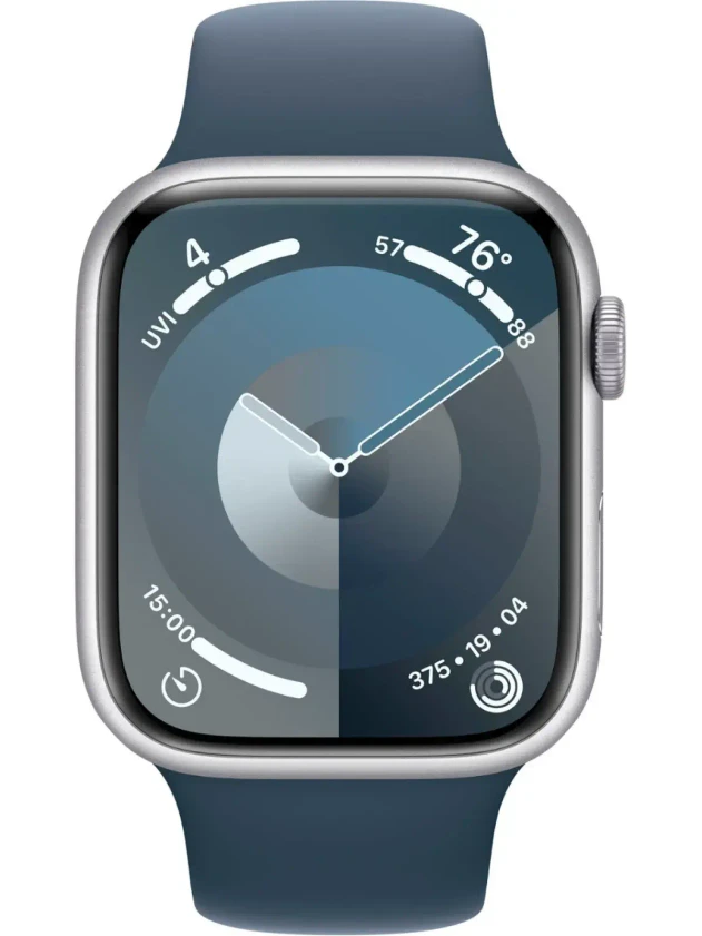 Watch 9 GPS, 45mm Silver Aluminium, Winter Blue Sport Band - M/L