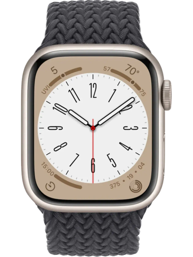 Apple Watch 8 45 мм Алюминий, Силикон/Ткань, Сияющая звезда, Тёмно-серый