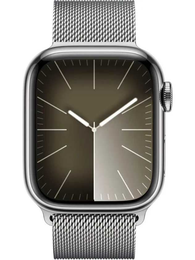 Watch 9 GPS, 41mm Silver Stainless steel, Silver Milanese Loop