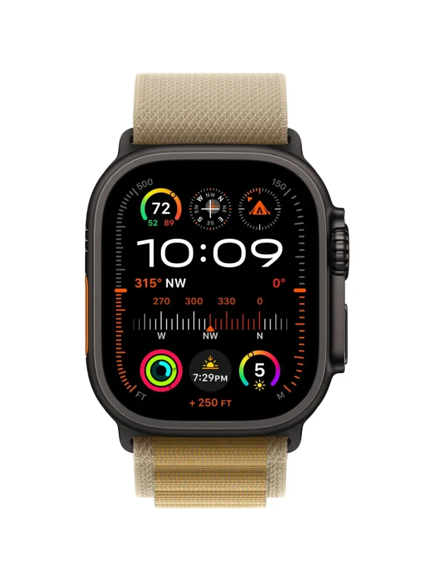 Watch Ultra 2, 49 mm, Black, Alpine Loop, Tan - M MX4W3