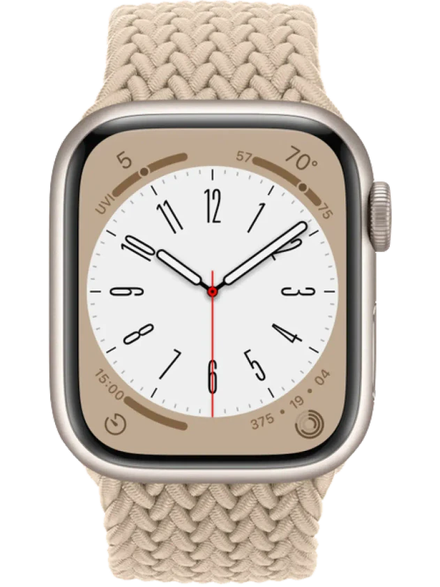 Apple Watch 8 41 мм Алюминий, Силикон/Ткань, Сияющая звезда, Бежевый