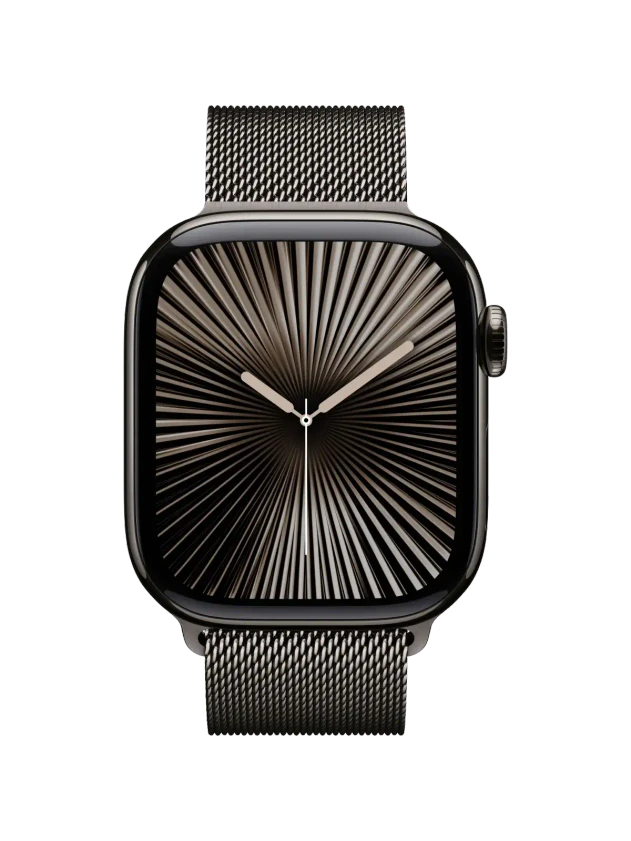 Apple Watch 10, 46 mm, Black Titanium Stainless steel, Black Milanese Loop