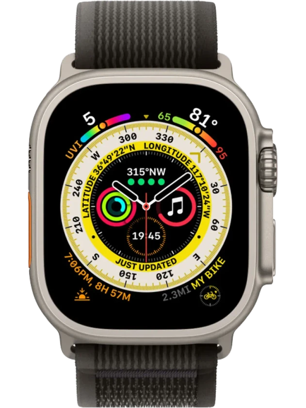 Apple Watch Ultra 145-220 мм Нейлон Чёрно-серый