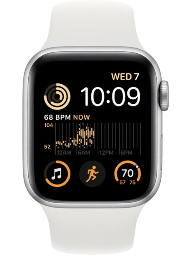 Apple Watch SE 2 44 мм (Серебристый/Белый)