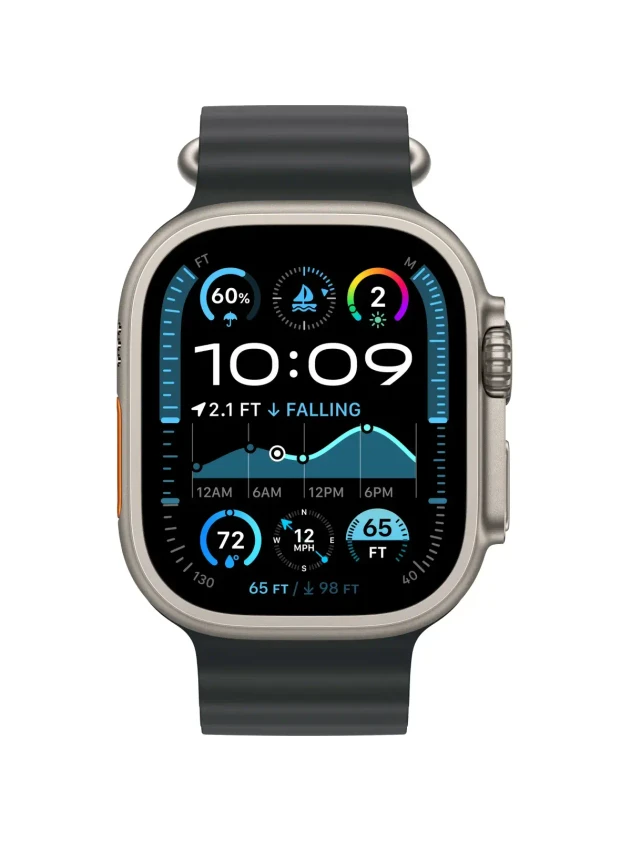 Watch Ultra 2, 49 mm, Natural, Ocean Band, Black MREK4