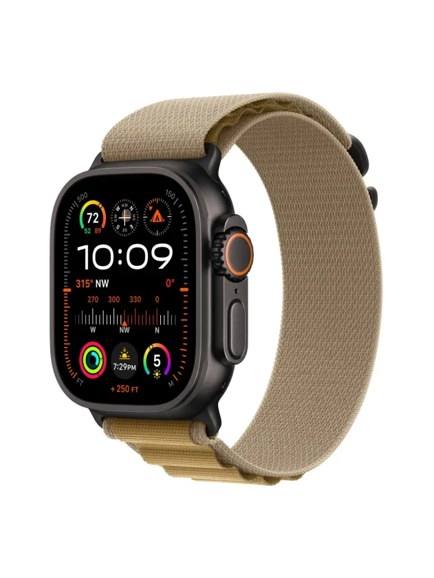 Watch Ultra 2, 49 mm, Black, Alpine Loop, Tan - M MX4W3