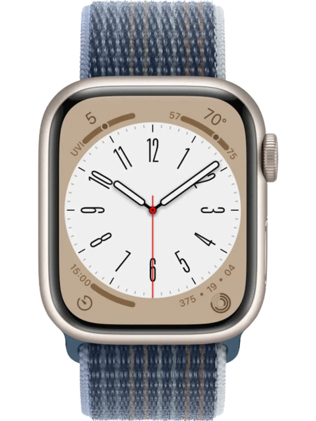 Apple Watch 8 41 мм Алюминий, Нейлон, Сияющая звезда, Синий шторм