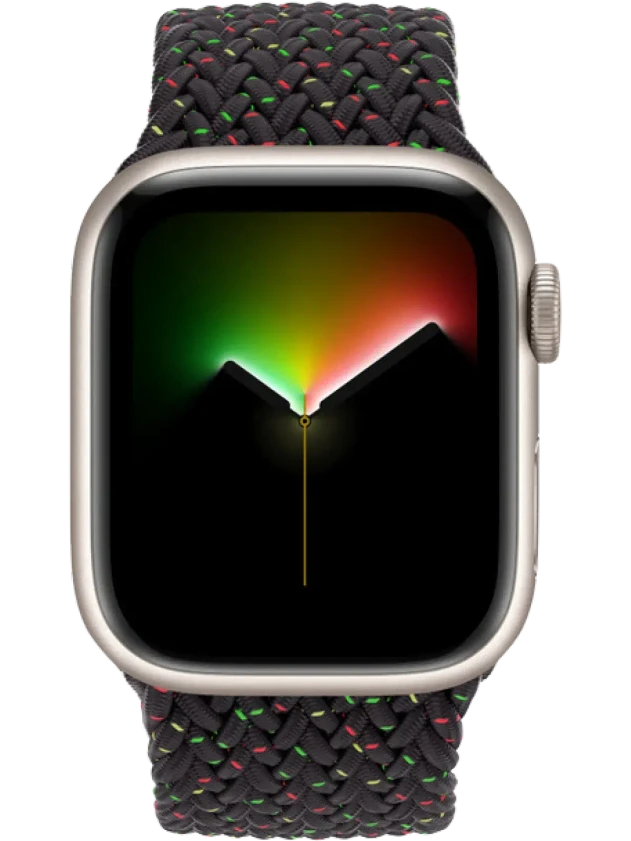 Apple Watch 8 41 мм Алюминий, Силикон/Ткань, Сияющая звезда, Чёрное единство