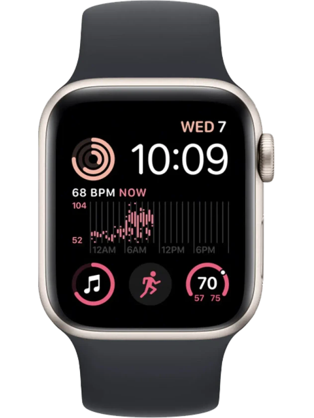 Apple Watch SE 2 44 мм (Сияющая звезда/Тёмно-серый)