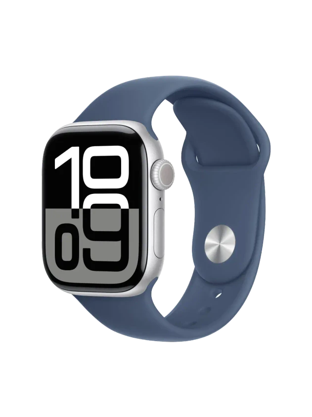 Apple Watch 10, 46 mm, Silver Aluminium, Storm blue Sport Band, M/L