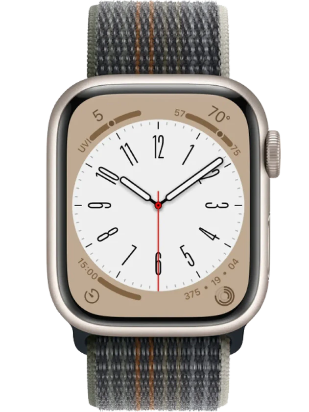 Apple Watch 8 45 мм Алюминий, Нейлон, Сияющая звезда, Тёмно-серый