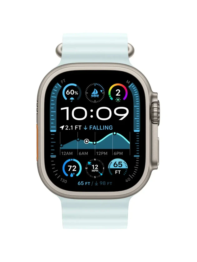 Watch Ultra 2, 49 mm, Natural, Ocean Band, Ice Blue MREI4