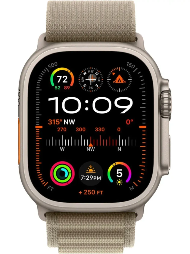 Watch Ultra 2, 49mm Alpine Loop Оливковый - M MREY3