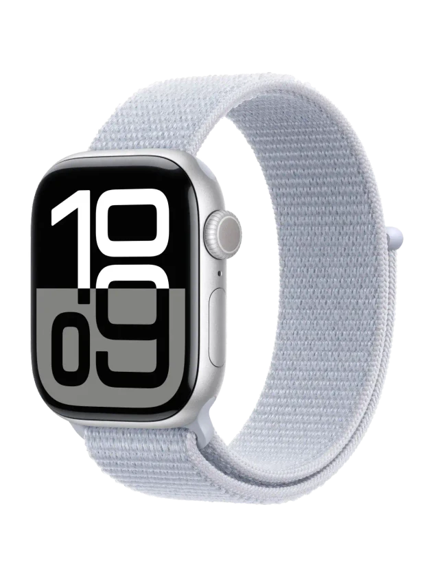 Apple Watch 10, 46 mm, Silver Aluminium, Blue Sport Loop
