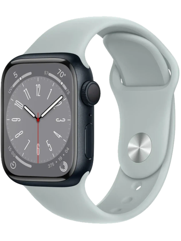 Apple Watch 8 45 мм Алюминий, Силикон, Тёмная ночь, Суккулент