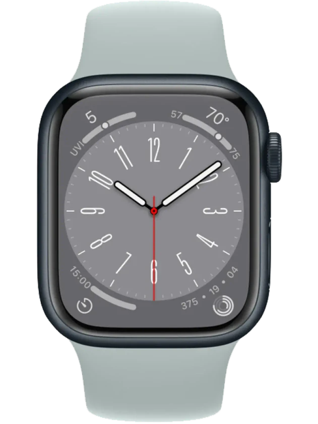 Apple Watch 8 45 мм Алюминий, Силикон, Тёмная ночь, Суккулент