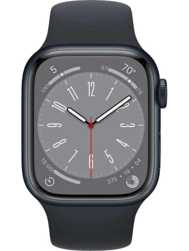 Apple Watch 8 41 мм Алюминий, Силикон, Тёмная ночь, Тёмная ночь