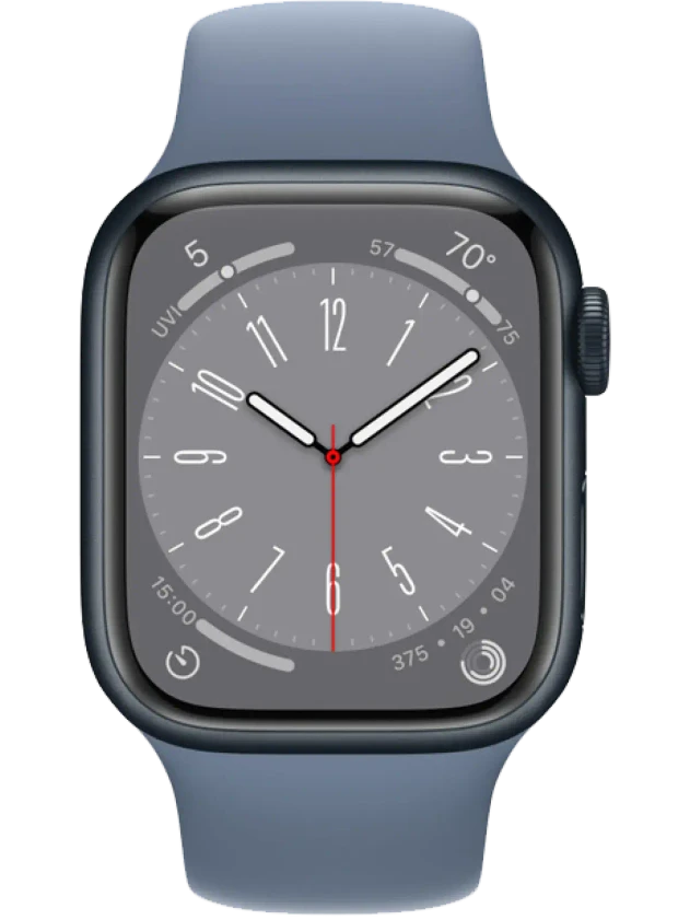 Apple Watch 8 41 мм Алюминий, Силикон, Тёмная ночь, Сланцево-синий