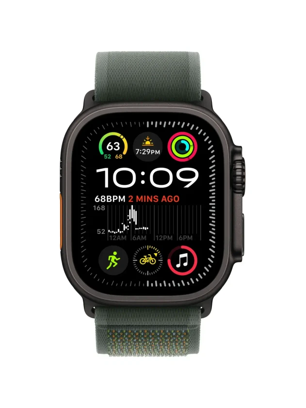Watch Ultra 2, 49 mm, Black, Trail Loop, Green - M/L MRF43