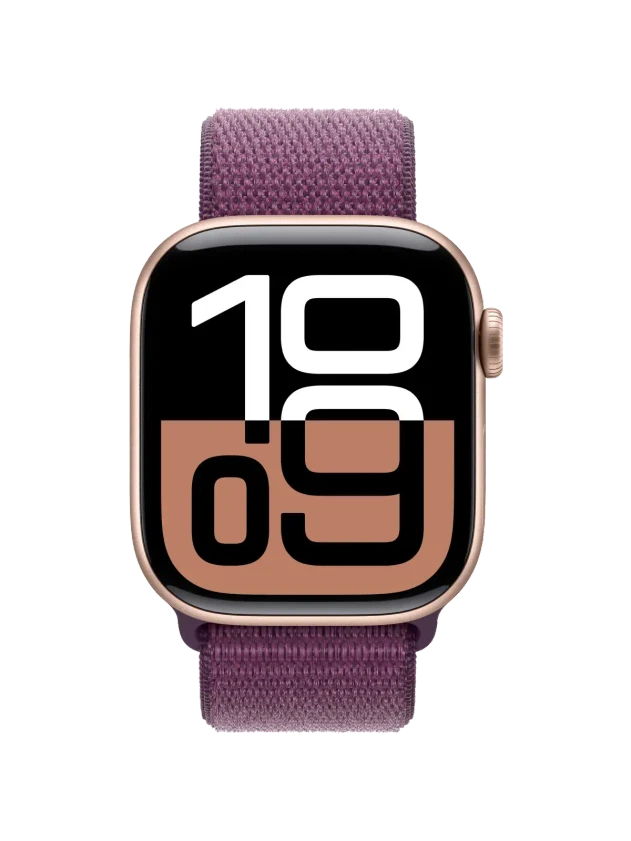 Apple Watch 10, 42 mm, Rose Gold Aluminium, Plum Sport Loop